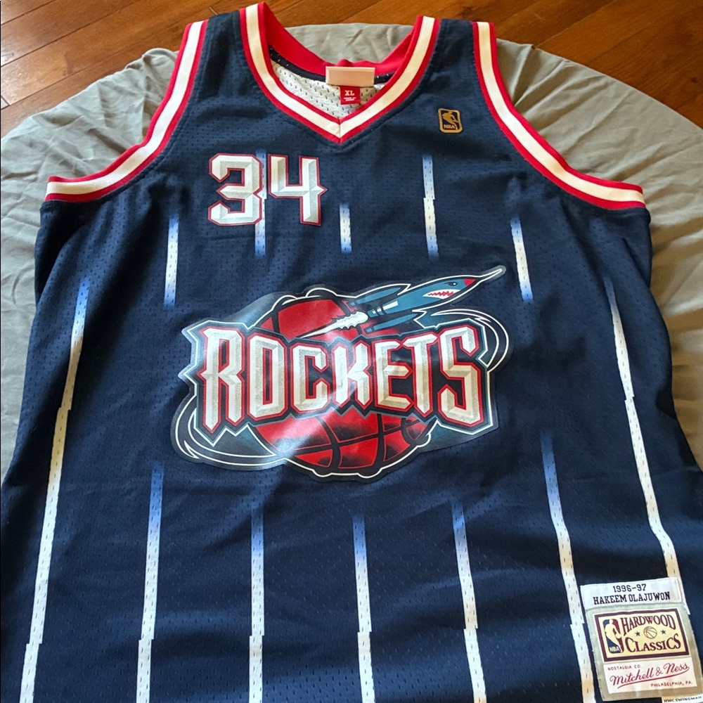 Mitchell & Ness Rockets Jersey - Navy and White